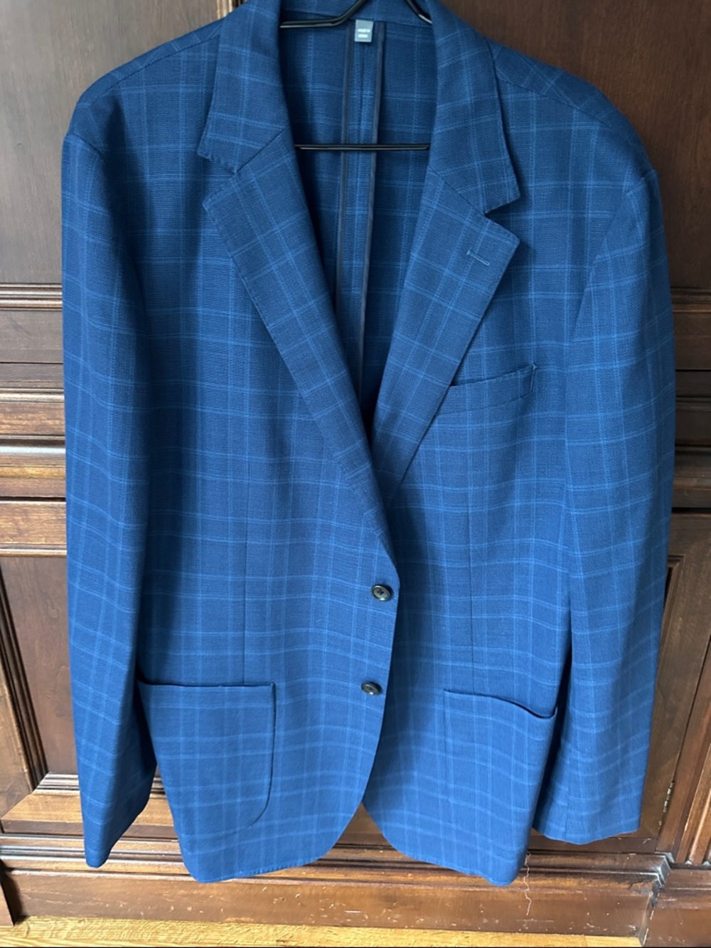 Men's Blue Windowpane Blazer - Classic Tailored Fit